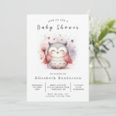 Whimsical Printable Owl Baby shower Kaart (Staand voorkant)