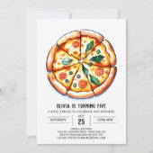 Whimsical Printable Pizza Verjaardag Kaart (Voorkant)