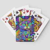 Whimsical Psychedelic Cat Classic Speelkaarten (Achterkant)