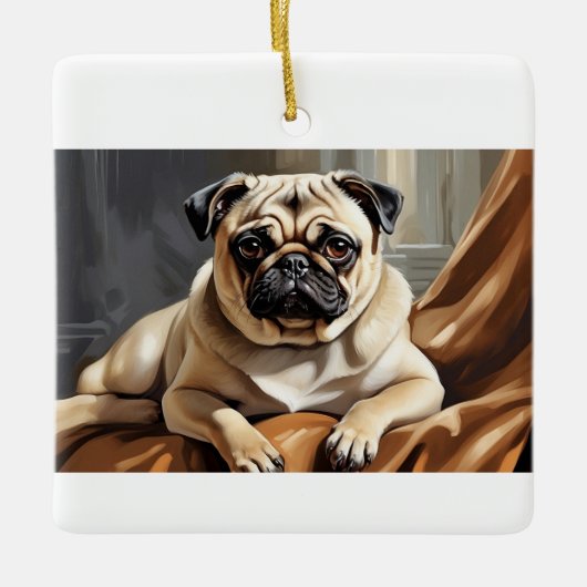 Whimsical Pug Ornament (Voorkant)