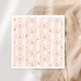 Whimsical Pumpkin Fall Floral Baby Shower Servet