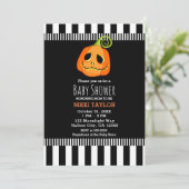 Whimsical Pumpkin Halloween Baby shower Kaart (Staand voorkant)