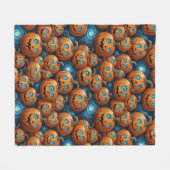 Whimsical Pumpkin Halloween Fleece Blanket Deken (Voorkant (Horizontaal))