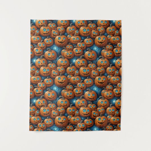 Whimsical Pumpkin Halloween Wall Tapestry Wandkleed (Voorkant)