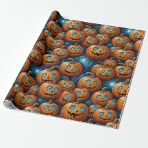 Whimsical Pumpkin Halloween Wrapping Paper