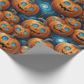 Whimsical Pumpkin Halloween Wrapping Paper Cadeaupapier (Hoek)