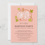 Whimsical Pumpkin Harvest Party Invitation Kaart (Voorkant)
