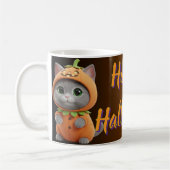 Whimsical Pumpkin Kitty Halloween Coffee Mug Koffiemok (Links)