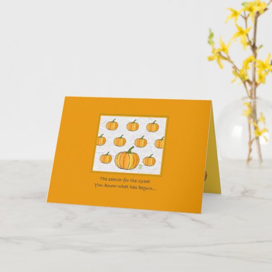 Whimsical Pumpkin Patch op Square Halloween Kaart (Gele Bloem)