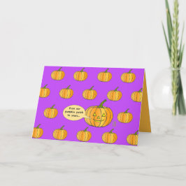 Whimsical Pumpkin-pleister op Fuschia Halloween Kaart
