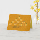 Whimsical Pumpkin-pleister Pyramid Halloween Card Kaart (Gele Bloem)