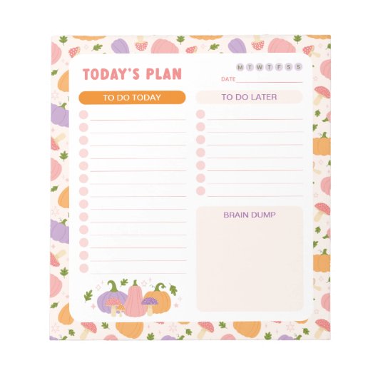 Whimsical Pumpkins dagelijks te doen lijst planner Notitieblok (Voorkant)