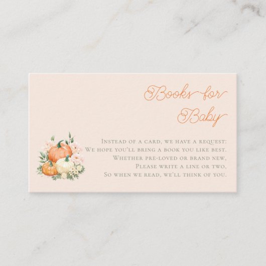 Whimsical Pumpkins & Pink Boeken voor Baby Informatiekaartje (Voorkant)