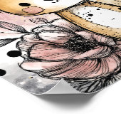 Whimsical Puppy Floral Watercolor Art (1) Poster (Hoek)