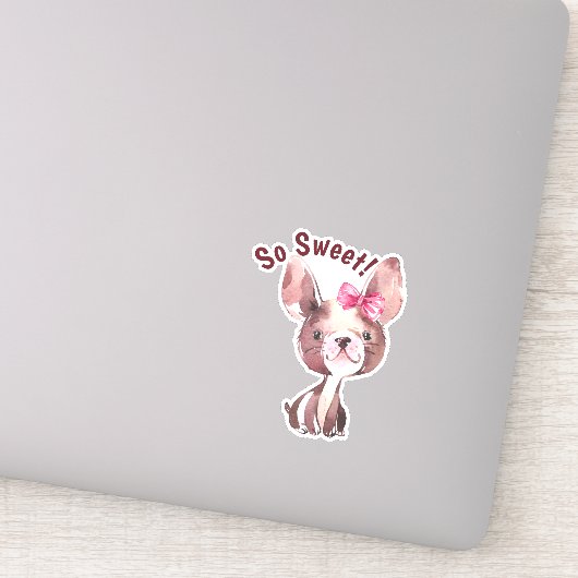 Whimsical puppy hond "zo lief" sticker (Detail)