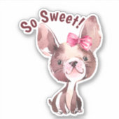 Whimsical puppy hond "zo lief" sticker (Voorkant)