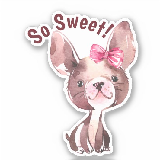 Whimsical puppy hond "zo lief" sticker (Voorkant)