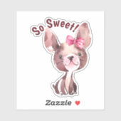 Whimsical puppy hond "zo lief" sticker (Vel)