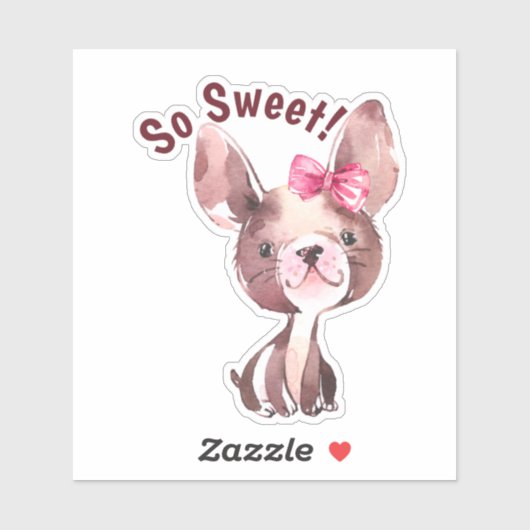 Whimsical puppy hond "zo lief" sticker (Vel)