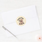 Whimsical Puppy Painter Yarn Enthusiast Sticker (Envelop)