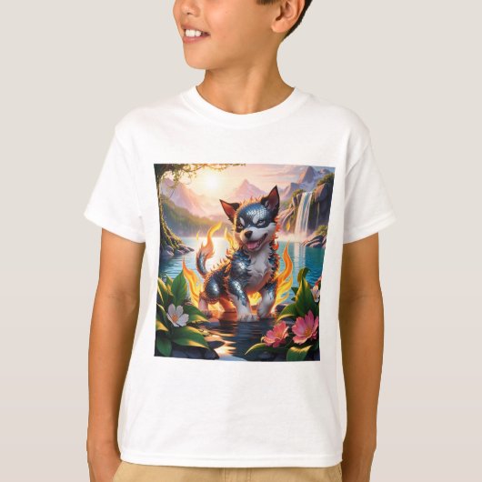 Whimsical Puppy Waterverf T-shirt (Voorkant)
