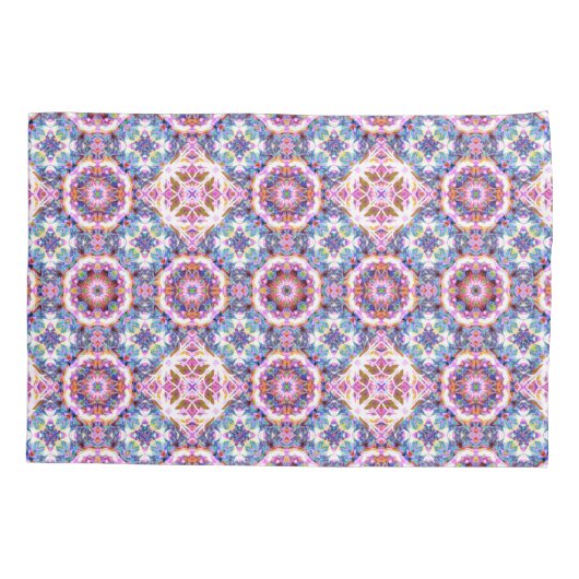 Whimsical Purple Blue Pink Colorful Pattern Kussensloop (Achterkant)