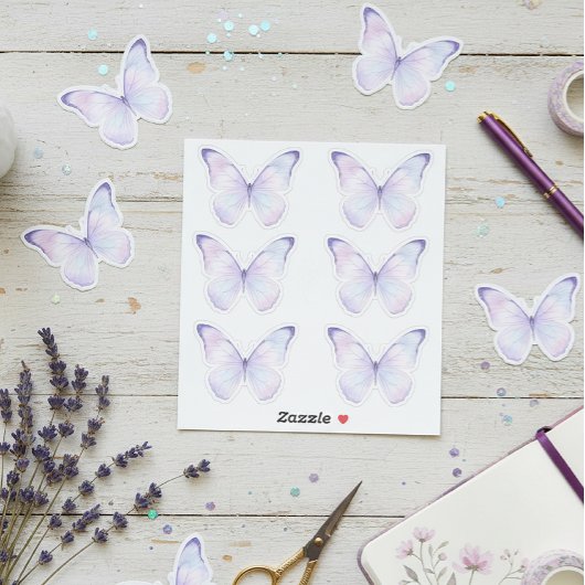 Whimsical Purple Butterfly Aesthetic Planner Sticker