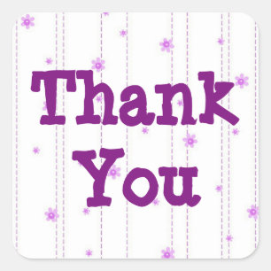Whimsical Purple Flowers Bedankt Sticker