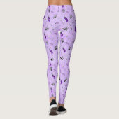 Whimsical purple golf themed patterned leggings (Achterkant)