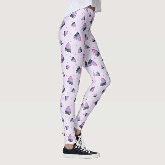 Whimsical Purple Halloween Cany Corn Leggings (Rechts)