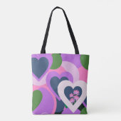 Whimsical Purple Heart Art Tote Tote Bag (Achterkant)