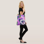 Whimsical Purple Heart Art Tote Tote Bag (Op model)