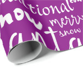 Whimsical Purple Merry Christmas Script Cadeaupapier (Rol Hoek)