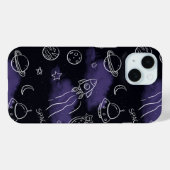 Whimsical Purple Outer Space Seamless Pattern Case-Mate iPhone Case (Achterkant (horizontaal))