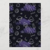 Whimsical Purple Outer Space Seamless Pattern Kaart (Voorkant)