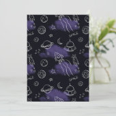 Whimsical Purple Outer Space Seamless Pattern Kaart (Staand voorkant)
