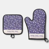 Whimsical Purple Polka Dot Doodles Pattern Ovenwant & Pannenlap Set (Voorkant)