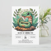 Whimsical Python Verjaardag Uitnodiging (Staand voorkant)