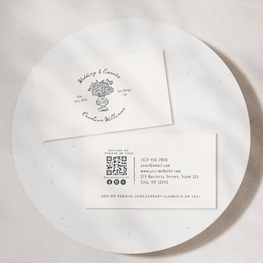 Whimsical, QR-code Event Planning Visitekaartje