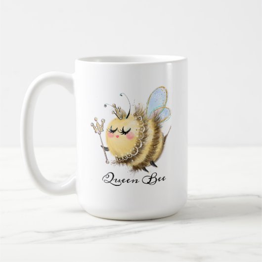 Whimsical Queen Bee met Crown en Wand Mok (Links)