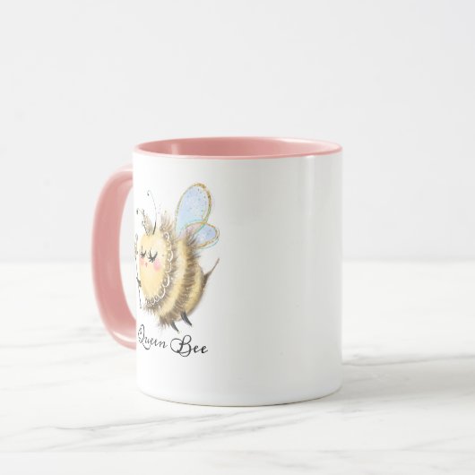 Whimsical Queen Bee met kroon en toverstok Mok (Voorkant links)