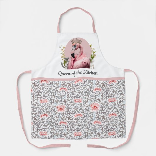 Whimsical Queen of the Kitchen Pink Flamingo Schort (Voorkant)