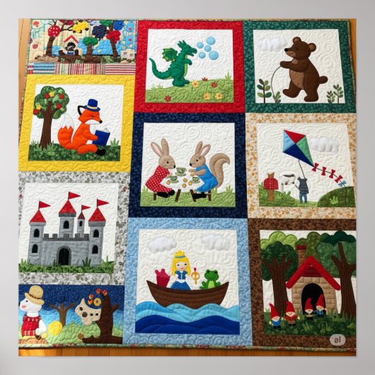 Whimsical Quilt Graphic Poster (Voorkant)