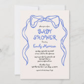 Whimsical Quirky Blue Bow Baby Boy Shower Kaart (Voorkant)