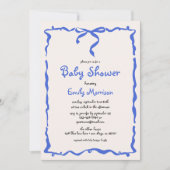 Whimsical Quirky Blue Bow Boy Baby shower Kaart (Voorkant)