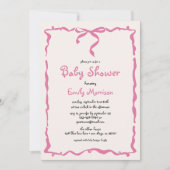 Whimsical Quirky Blush Pink Bow Baby shower Kaart (Voorkant)
