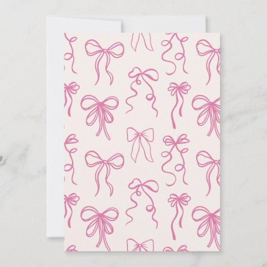 Whimsical Quirky Blush Pink Bow Baby shower Kaart (Achterkant)