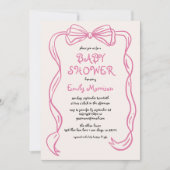 Whimsical Quirky Blush Pink Bow Baby shower Kaart (Voorkant)