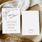 Whimsical Quirky Bow Handschrift Elegante bruiloft Kaart