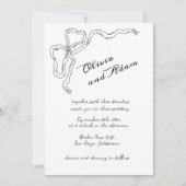 Whimsical Quirky Bow Handschrift Elegante bruiloft Kaart (Voorkant)